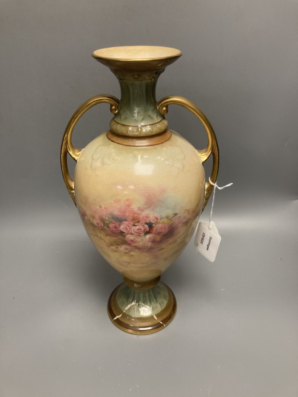 A Crown Staffordshire baluster vase